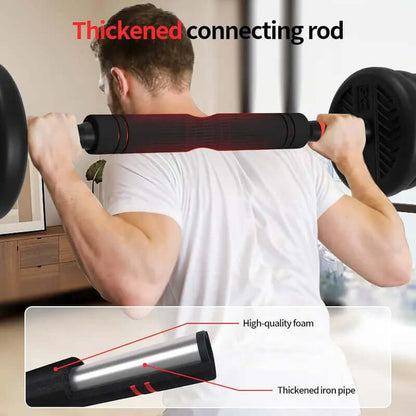 Unisex Adjustable Weights Multi-Use Set - 20/30/40/60/80Lbs 4-In-1 Convertible to Barbell/Kettlebell/Push-Up Stand for Home Gym Training